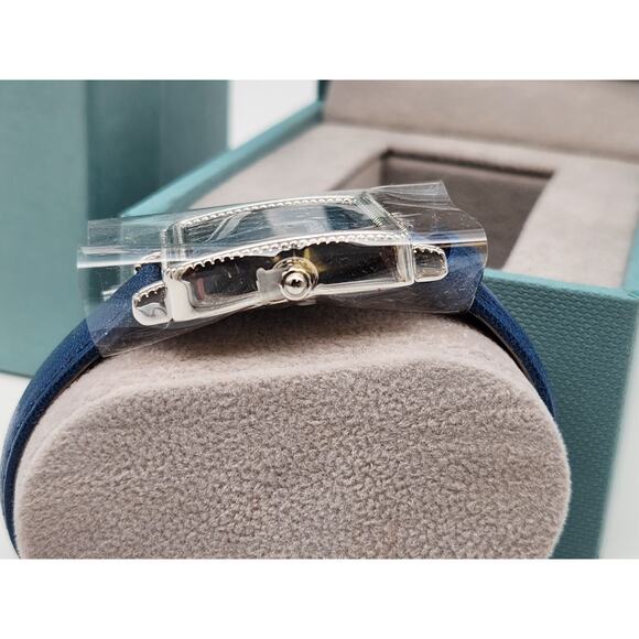 Ecclissi Sterling Silver 925 Mother Of Pearl Leather Band Tank Watch New Battery - Picture 7 of 15